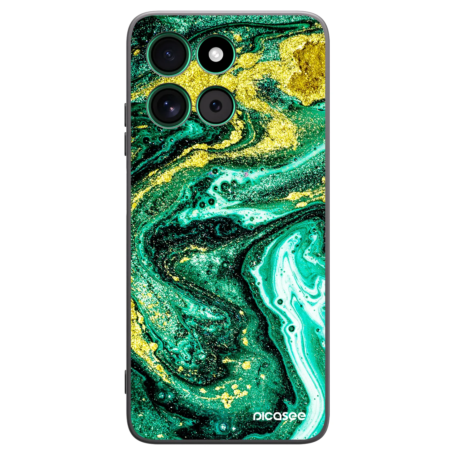 Picasee silikónový čierny obal pre Motorola Moto G57 Power - Green Gold
