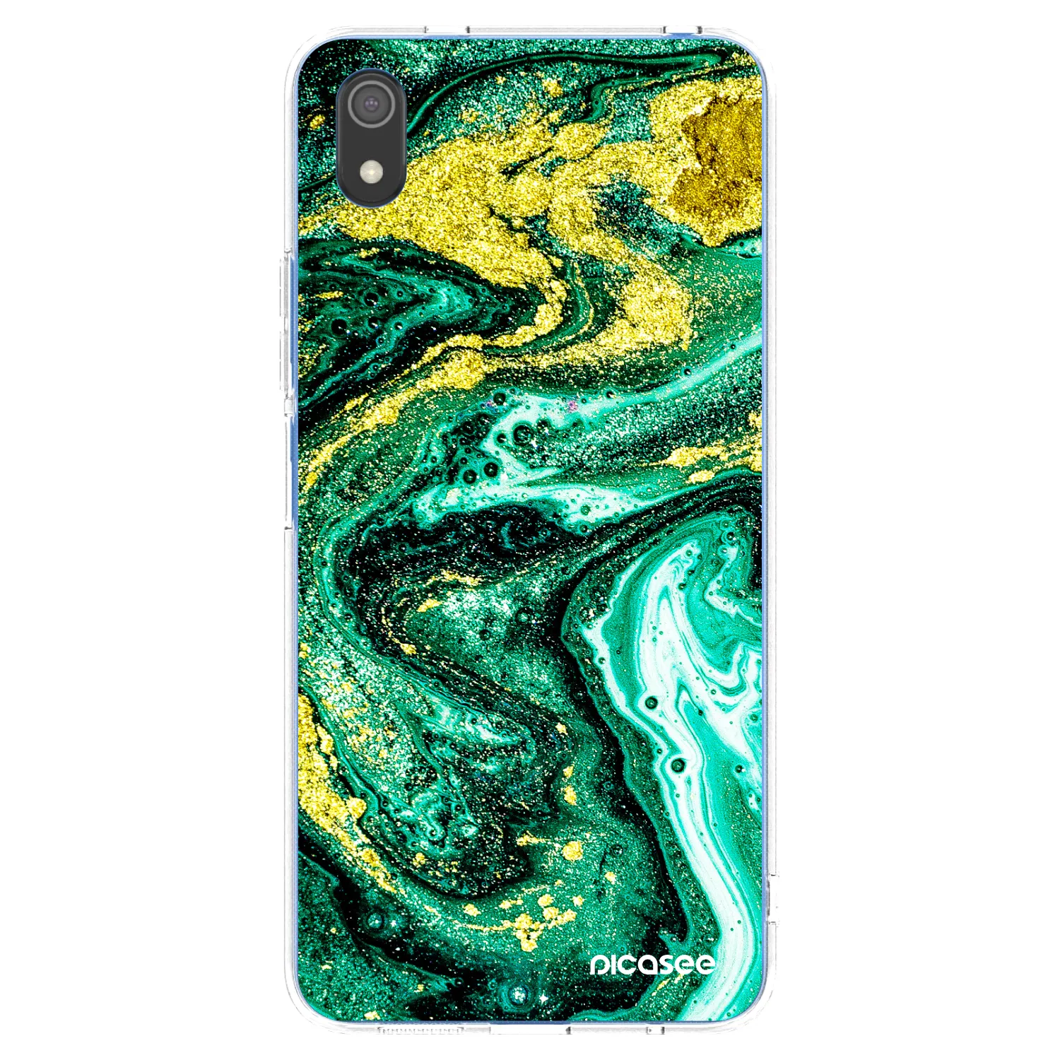 Picasee silikónový prehľadný obal pre Xiaomi Redmi 7A - Green Gold