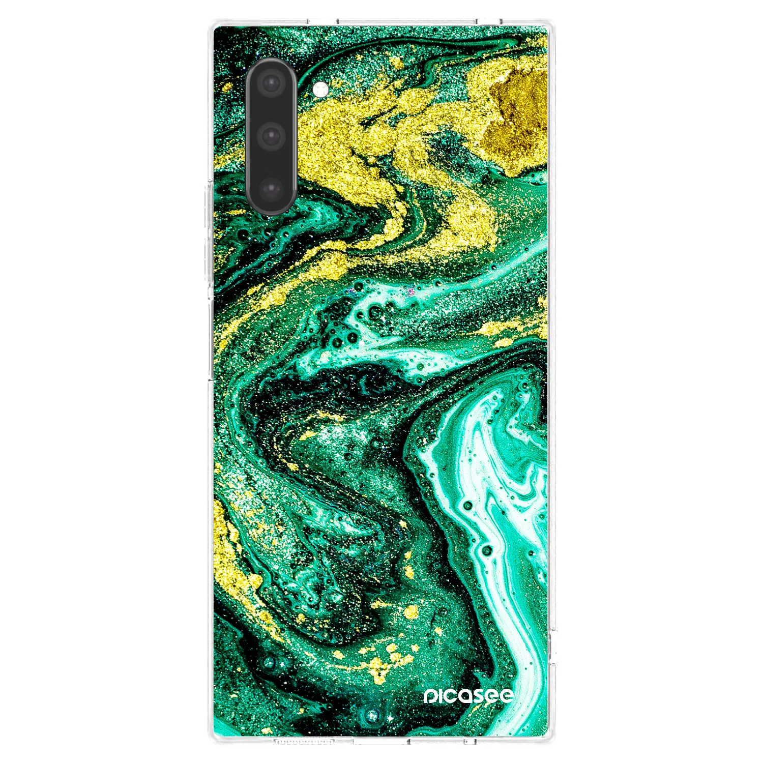 Picasee silikónový prehľadný obal pre Samsung Galaxy Note 10 N970F - Green Gold