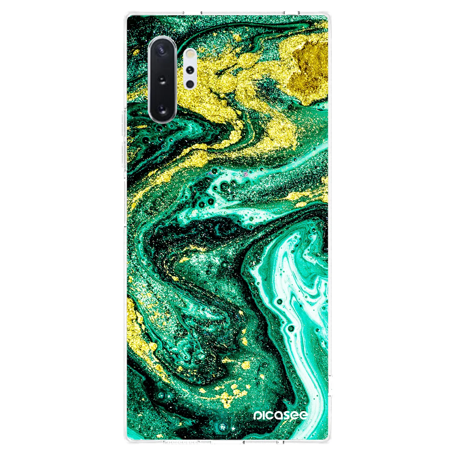 Picasee silikónový prehľadný obal pre Samsung Galaxy Note 10+ N975F - Green Gold