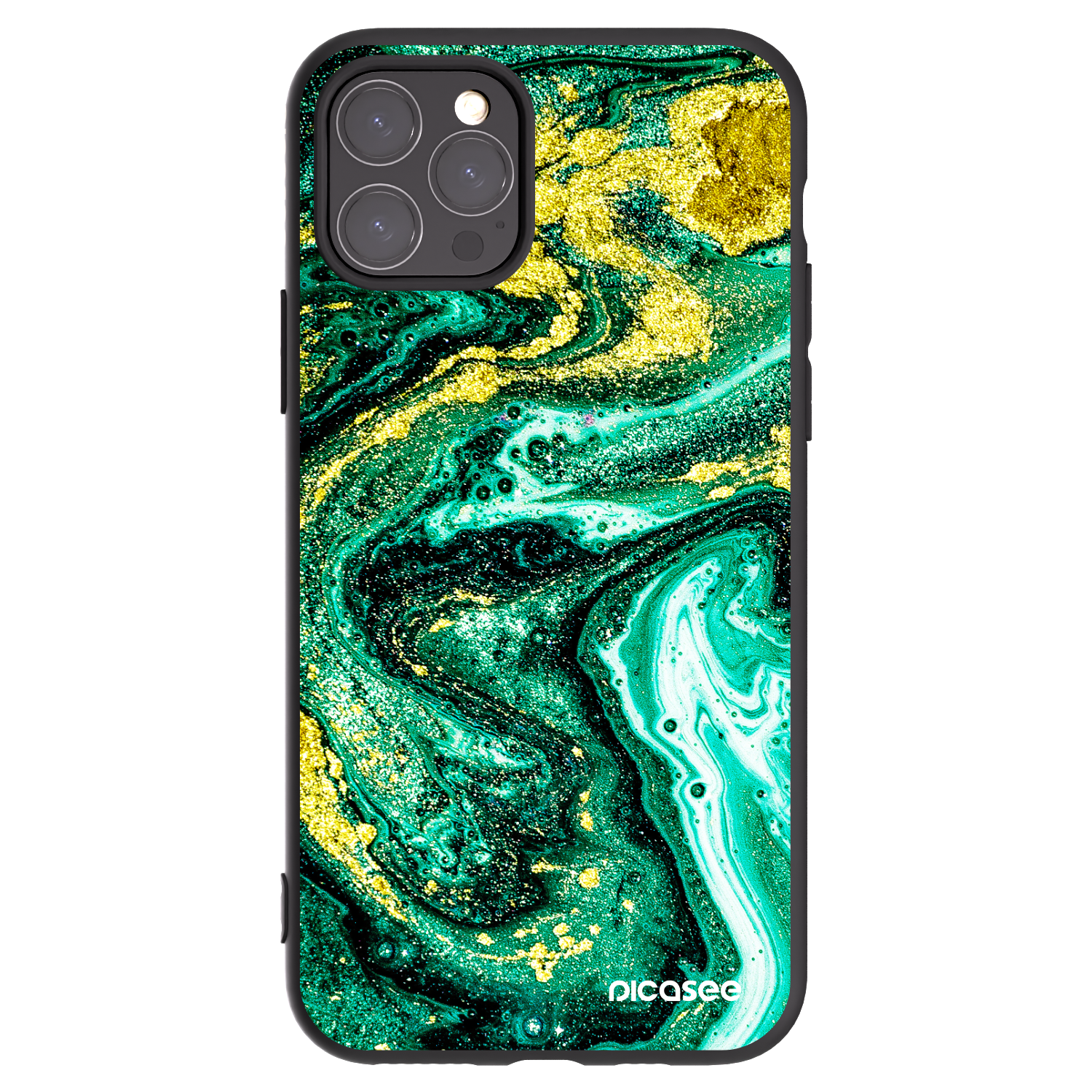 Picasee silikónový čierny obal pre Apple iPhone 11 Pro - Green Gold