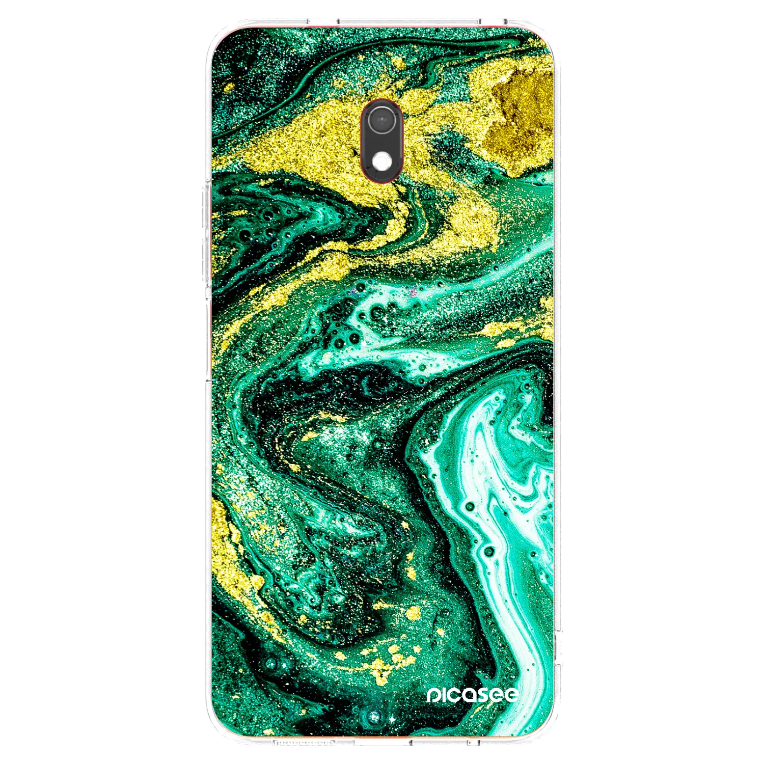 Picasee silikónový prehľadný obal pre Xiaomi Redmi 8A - Green Gold
