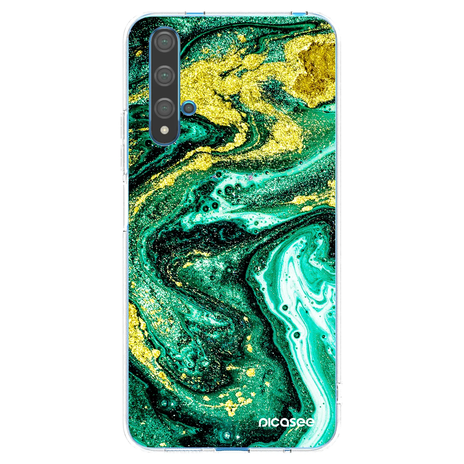 Picasee silikónový prehľadný obal pre Huawei Nova 5T - Green Gold