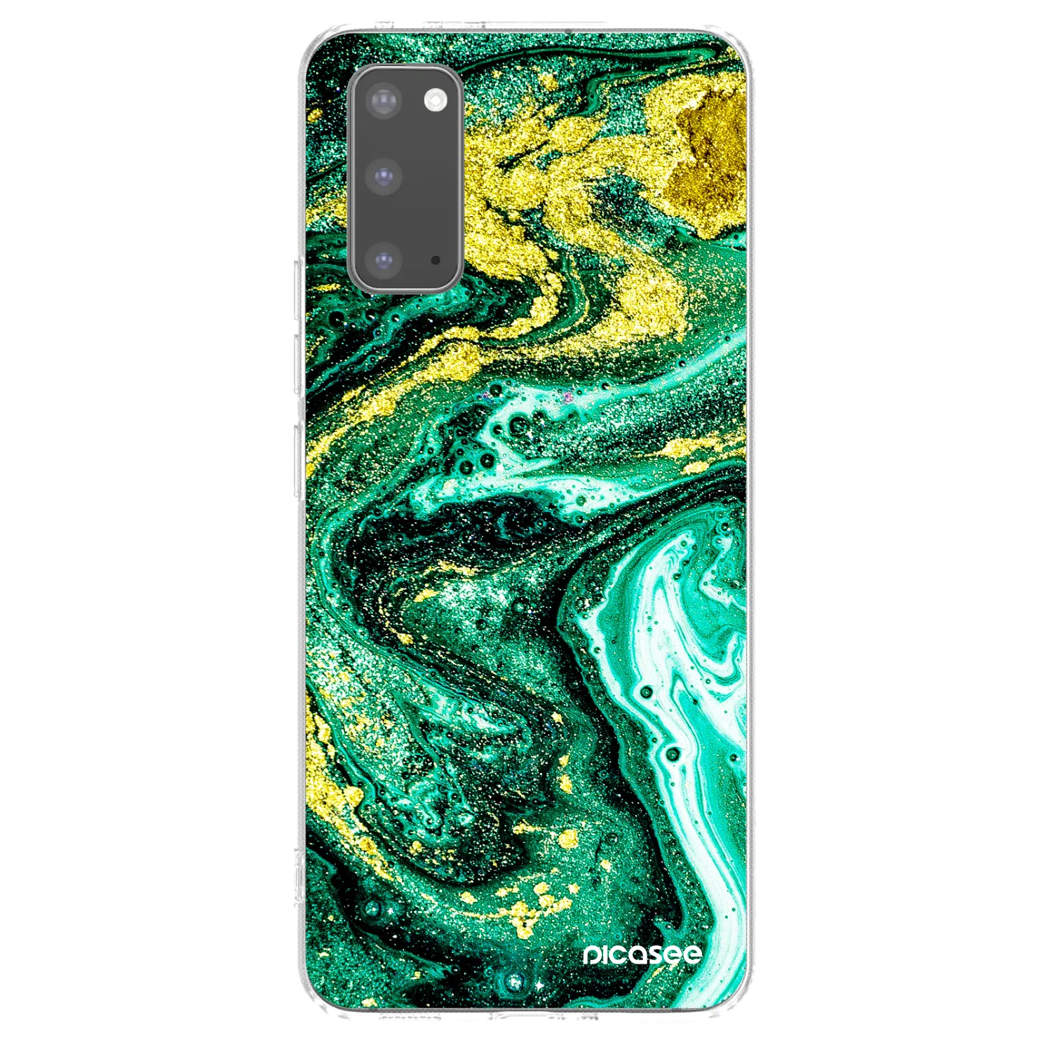 Picasee silikónový prehľadný obal pre Samsung Galaxy S20 G980F - Green Gold