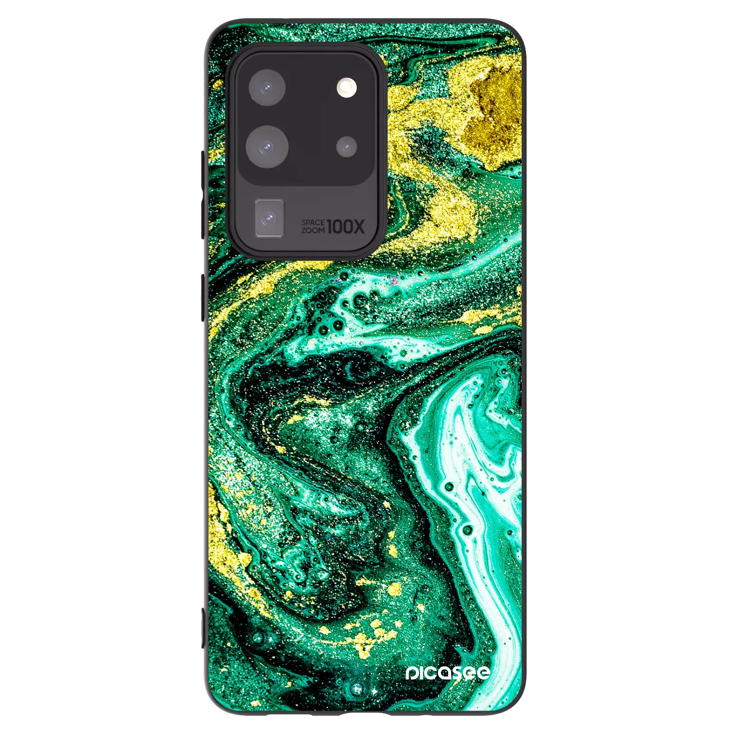 Picasee silikónový čierny obal pre Samsung Galaxy S20 Ultra 5G G988F - Green Gold