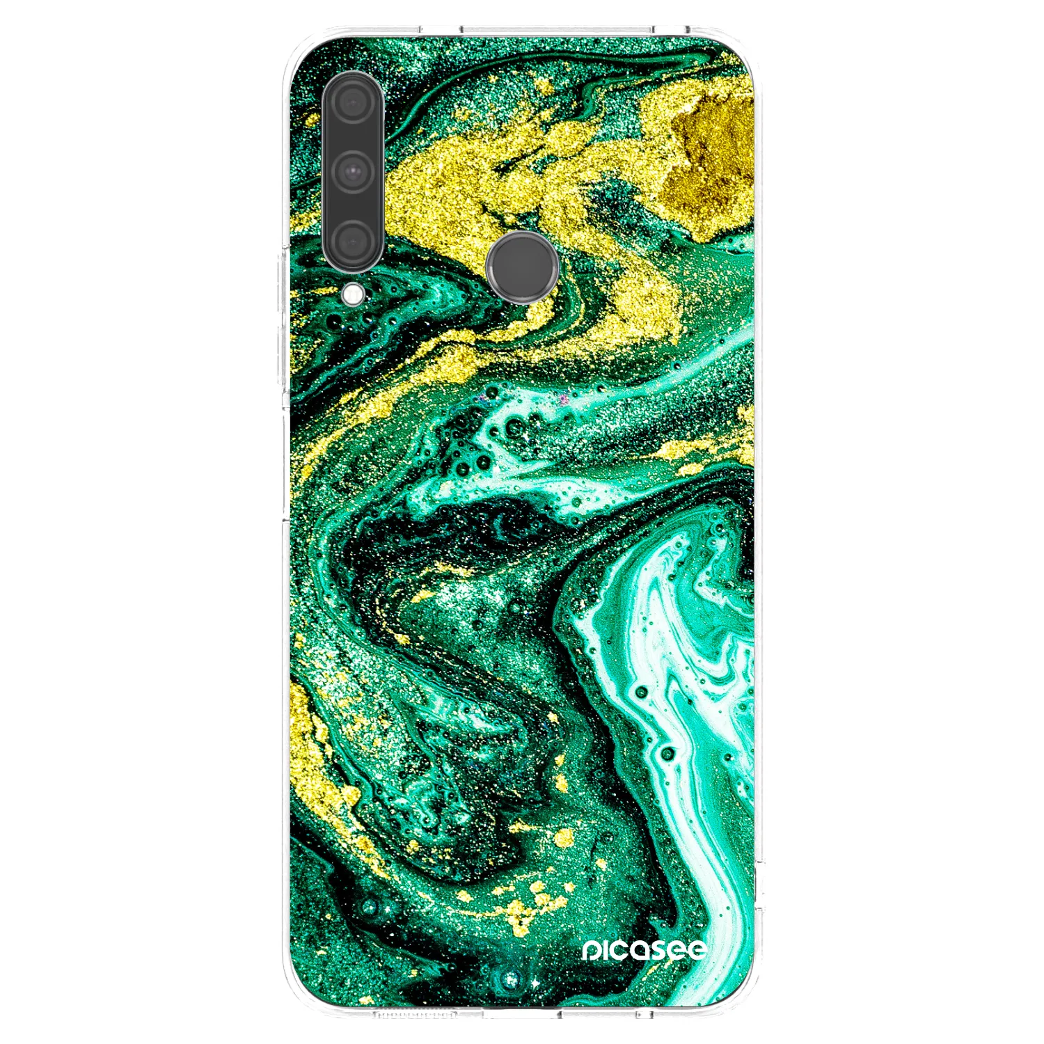 Picasee silikónový prehľadný obal pre Huawei P40 Lite E - Green Gold