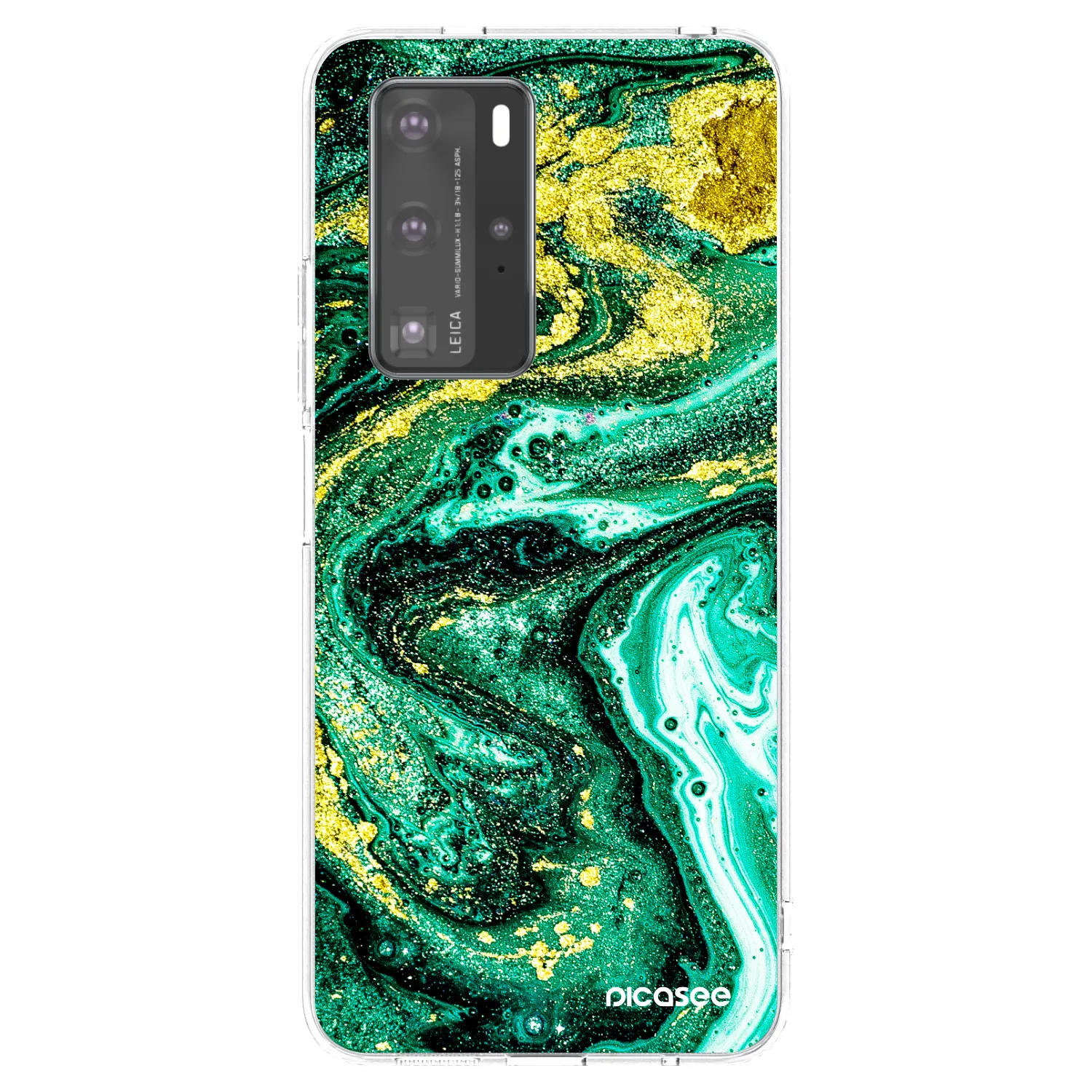 Picasee silikónový prehľadný obal pre Huawei P40 Pro - Green Gold