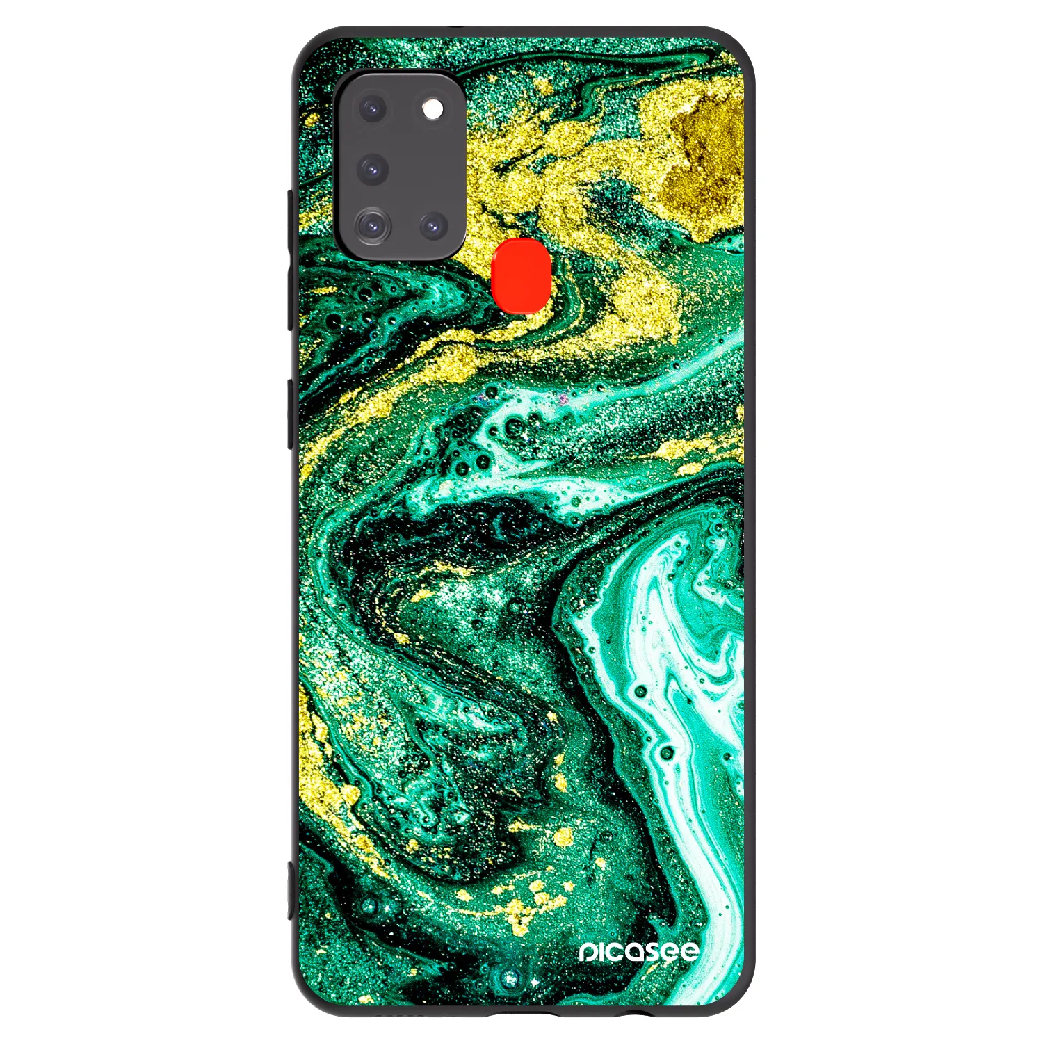 Picasee silikónový čierny obal pre Samsung Galaxy A21s - Green Gold