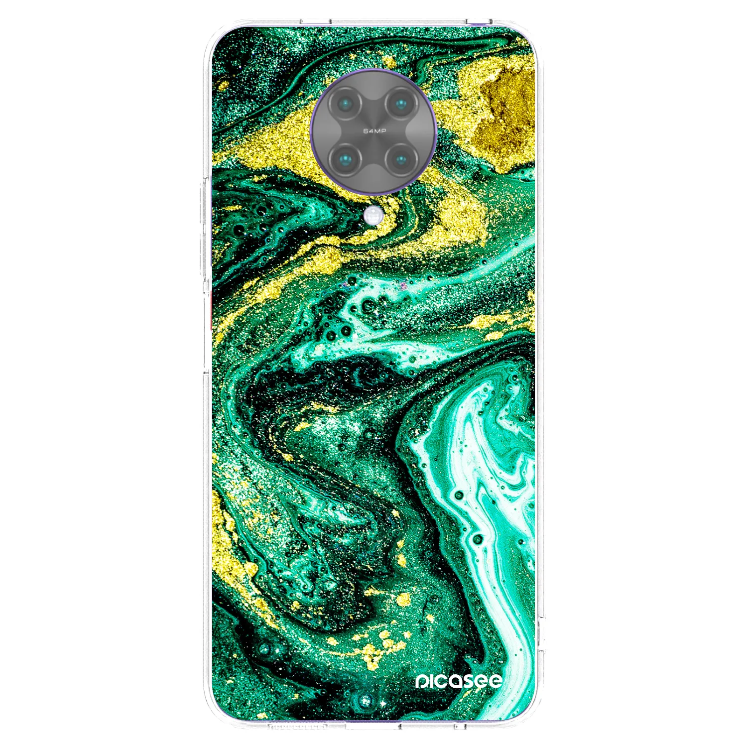 Silikónový prehľadný obal pre Xiaomi Poco F2 Pro - Green Gold