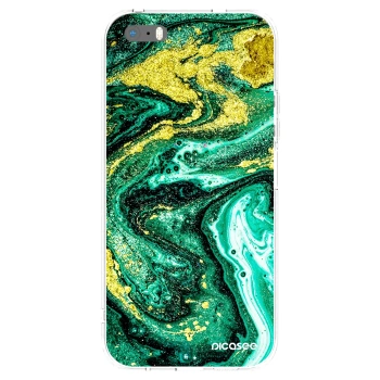 Picasee silikónový prehľadný obal pre Apple iPhone 5/5S/SE - Green Gold