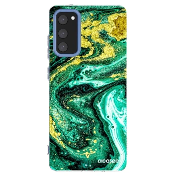 Picasee silikónový prehľadný obal pre Samsung Galaxy S20 FE - Green Gold