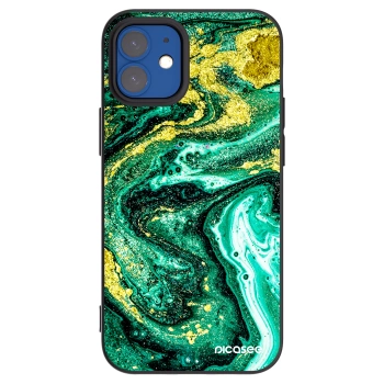 Picasee silikónový čierny obal pre Apple iPhone 12 mini - Green Gold