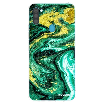 Picasee silikónový prehľadný obal pre Samsung Galaxy M11 - Green Gold