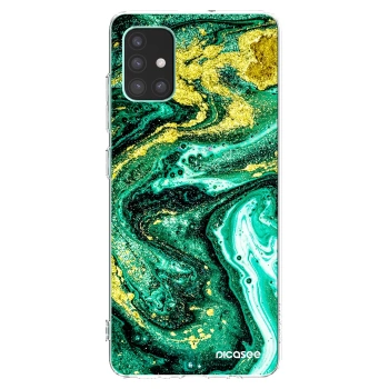 Picasee silikónový prehľadný obal pre Samsung Galaxy M51 M515F - Green Gold