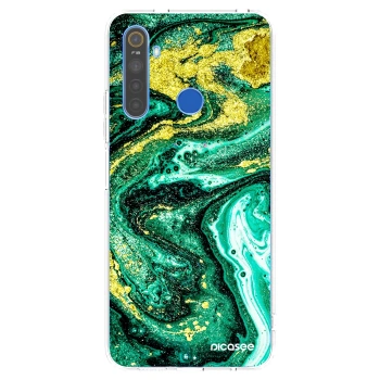 Picasee silikónový prehľadný obal pre Realme 5 - Green Gold