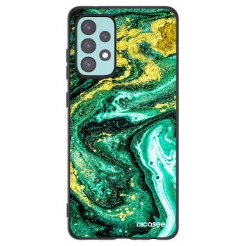 Picasee silikónový čierny obal pre Samsung Galaxy A72 A725F - Green Gold