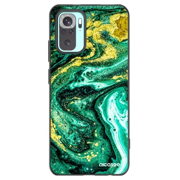Picasee silikónový čierny obal pre Xiaomi Redmi Note 10 Pro - Green Gold