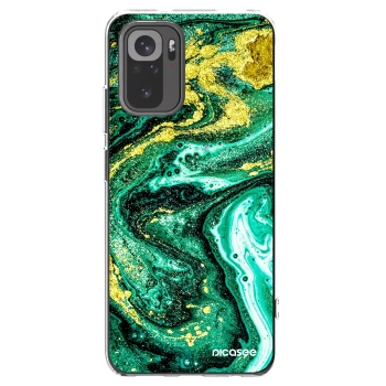 Picasee silikónový prehľadný obal pre Xiaomi Redmi Note 10S - Green Gold