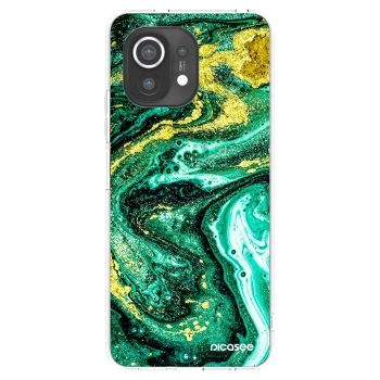 Picasee silikónový prehľadný obal pre Xiaomi Mi 11 - Green Gold