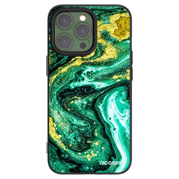 Picasee silikónový čierny obal pre Apple iPhone 13 Pro - Green Gold