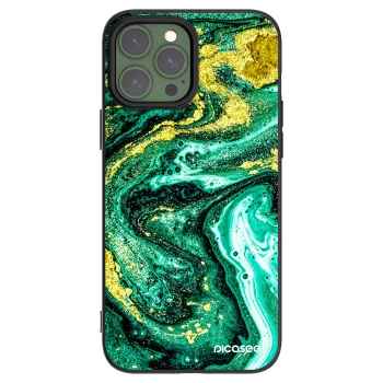 Picasee silikónový čierny obal pre Apple iPhone 13 Pro Max - Green Gold