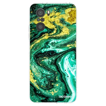 Picasee silikónový prehľadný obal pre Xiaomi Poco F3 - Green Gold