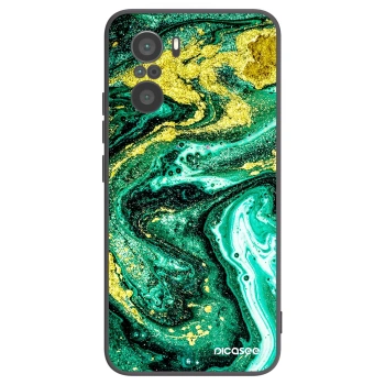 Picasee silikónový čierny obal pre Xiaomi Poco F3 - Green Gold