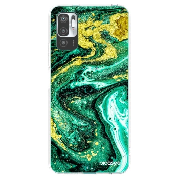 Picasee silikónový prehľadný obal pre Xiaomi Redmi Note 10 5G - Green Gold