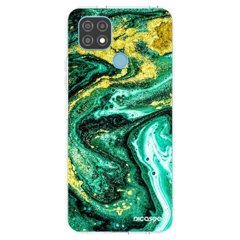Picasee silikónový prehľadný obal pre Realme C21 - Green Gold