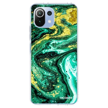 Picasee silikónový prehľadný obal pre Xiaomi 11 Lite 5G NE - Green Gold