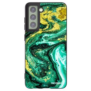 Picasee silikónový čierny obal pre Samsung Galaxy S21 FE 5G - Green Gold