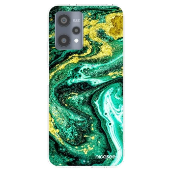 Picasee silikónový prehľadný obal pre Realme 9 Pro 5G - Green Gold