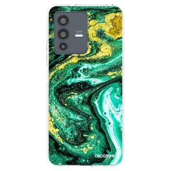 Picasee silikónový prehľadný obal pre Vivo V23 5G - Green Gold