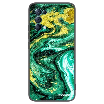 Picasee silikónový čierny obal pre OPPO Reno 5 5G - Green Gold
