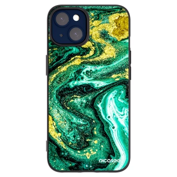 Picasee silikónový čierny obal pre Apple iPhone 14 - Green Gold
