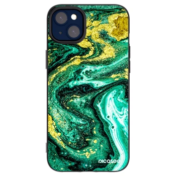 Picasee silikónový čierny obal pre Apple iPhone 14 Plus - Green Gold