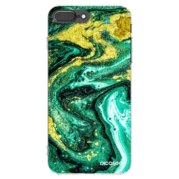 Picasee silikónový prehľadný obal pre Apple iPhone 8 Plus - Green Gold