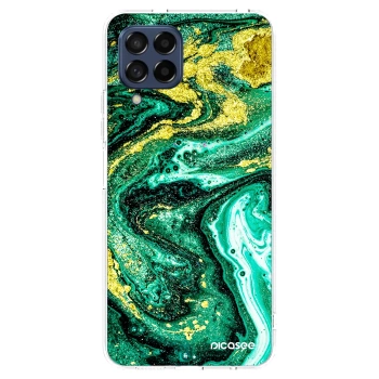 Picasee silikónový prehľadný obal pre Samsung Galaxy M53 5G - Green Gold