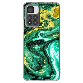 Picasee silikónový prehľadný obal pre Xiaomi Redmi Note 11 Pro+ 5G - Green Gold
