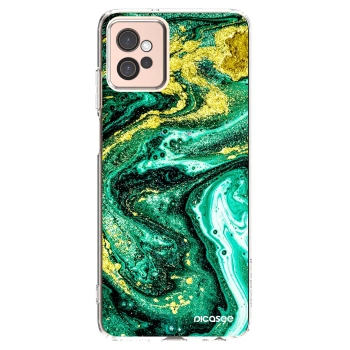 Picasee silikónový prehľadný obal pre Motorola Moto G32 - Green Gold