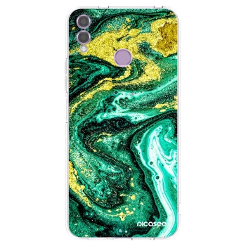 Picasee silikónový prehľadný obal pre Honor 8X - Green Gold