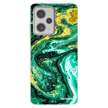 Picasee silikónový prehľadný obal pre Xiaomi Redmi Note 12 Pro+ 5G - Green Gold