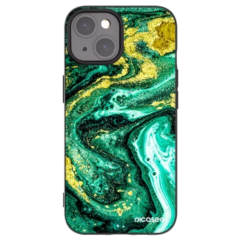Picasee silikónový čierny obal pre Apple iPhone 15 - Green Gold