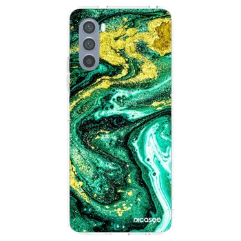 Picasee silikónový prehľadný obal pre Motorola Moto G62 - Green Gold