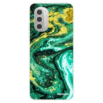 Picasee silikónový prehľadný obal pre Motorola Moto G51 - Green Gold