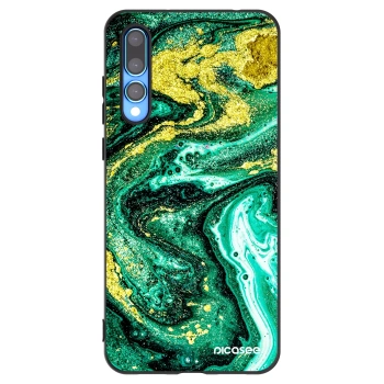 Picasee silikónový čierny obal pre Huawei P20 Pro - Green Gold