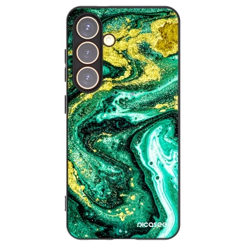 Picasee silikónový čierny obal pre Samsung Galaxy S24 S921B 5G - Green Gold
