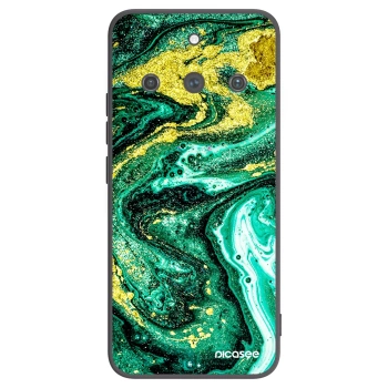 Picasee silikónový čierny obal pre Realme 11 Pro+ - Green Gold