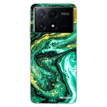 Picasee silikónový prehľadný obal pre Xiaomi Poco X6 Pro - Green Gold