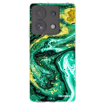 Picasee silikónový prehľadný obal pre Xiaomi Redmi Note 13 Pro 4G - Green Gold
